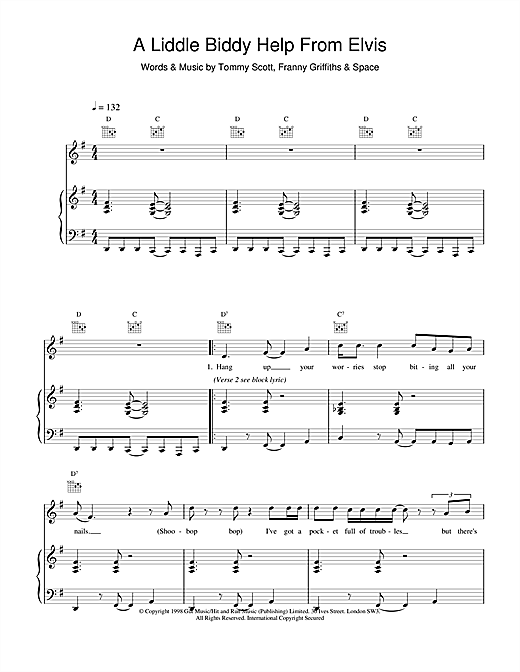 Learn to play Space A Liddle Biddy Help From Elvis sheet music for Piano, Vocal & Guitar in minutes. Space A Liddle Biddy Help From Elvis sheet music notes and chords. Download Printable PDF.