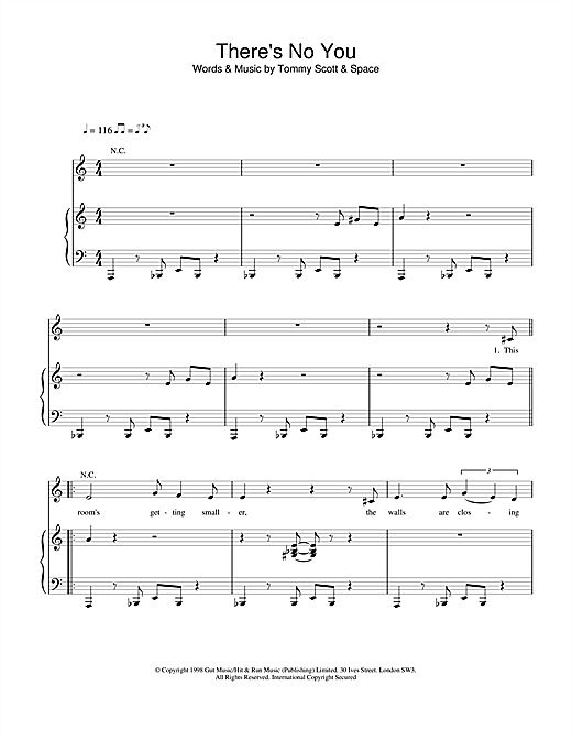Learn to play Space There's No You sheet music for Piano, Vocal & Guitar in minutes. Space There's No You sheet music notes and chords. Download Printable PDF.