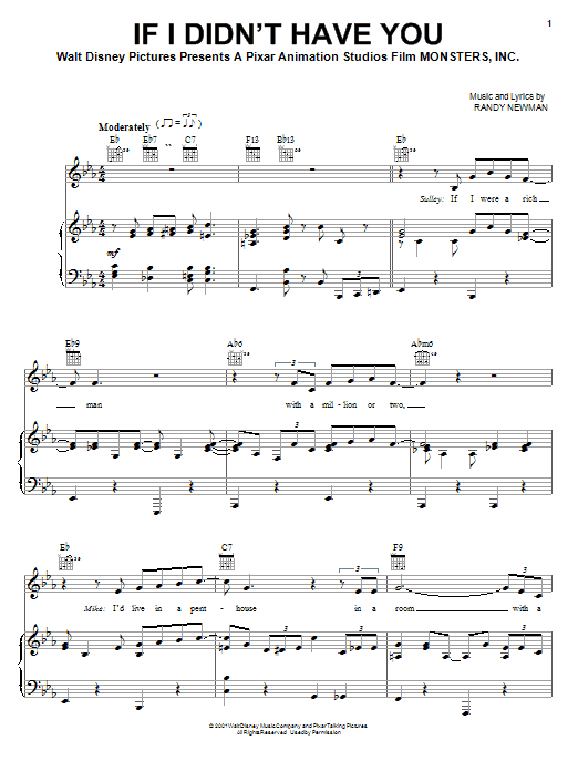 Learn to play Billy Crystal and John Goodman If I Didn't Have You sheet music for Piano, Vocal & Guitar (Right-Hand Melody) in minutes. Billy Crystal and John Goodman If I Didn't Have You sheet music notes and chords. Download Printable PDF.