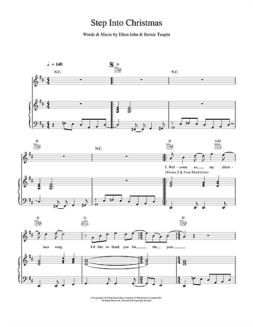 Learn to play Elton John Step Into Christmas sheet music for Piano, Vocal & Guitar in minutes. Elton John Step Into Christmas sheet music notes and chords. Download Printable PDF.