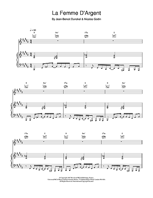 Learn to play Air La Femme D'argent sheet music for Piano, Vocal & Guitar in minutes. Air La Femme D'argent sheet music notes and chords. Download Printable PDF.