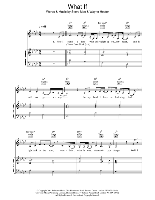Learn to play Kate Winslet What If sheet music for Piano, Vocal & Guitar in minutes. Kate Winslet What If sheet music notes and chords. Download Printable PDF.