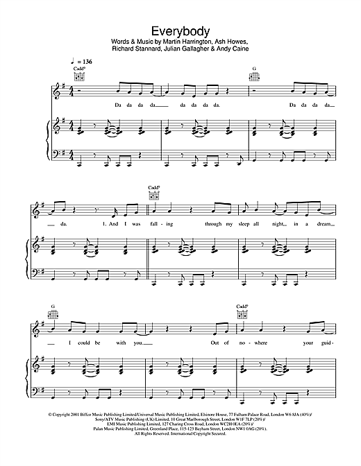 Learn to play Hear'Say Everybody sheet music for Piano, Vocal & Guitar in minutes. Hear'Say Everybody sheet music notes and chords. Download Printable PDF.