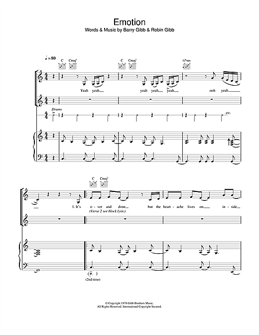Learn to play Destiny's Child Emotion sheet music for Piano, Vocal & Guitar in minutes. Destiny's Child Emotion sheet music notes and chords. Download Printable PDF.