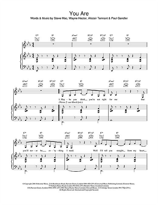 Learn to play Westlife You Are sheet music for Piano, Vocal & Guitar in minutes. Westlife You Are sheet music notes and chords. Download Printable PDF.