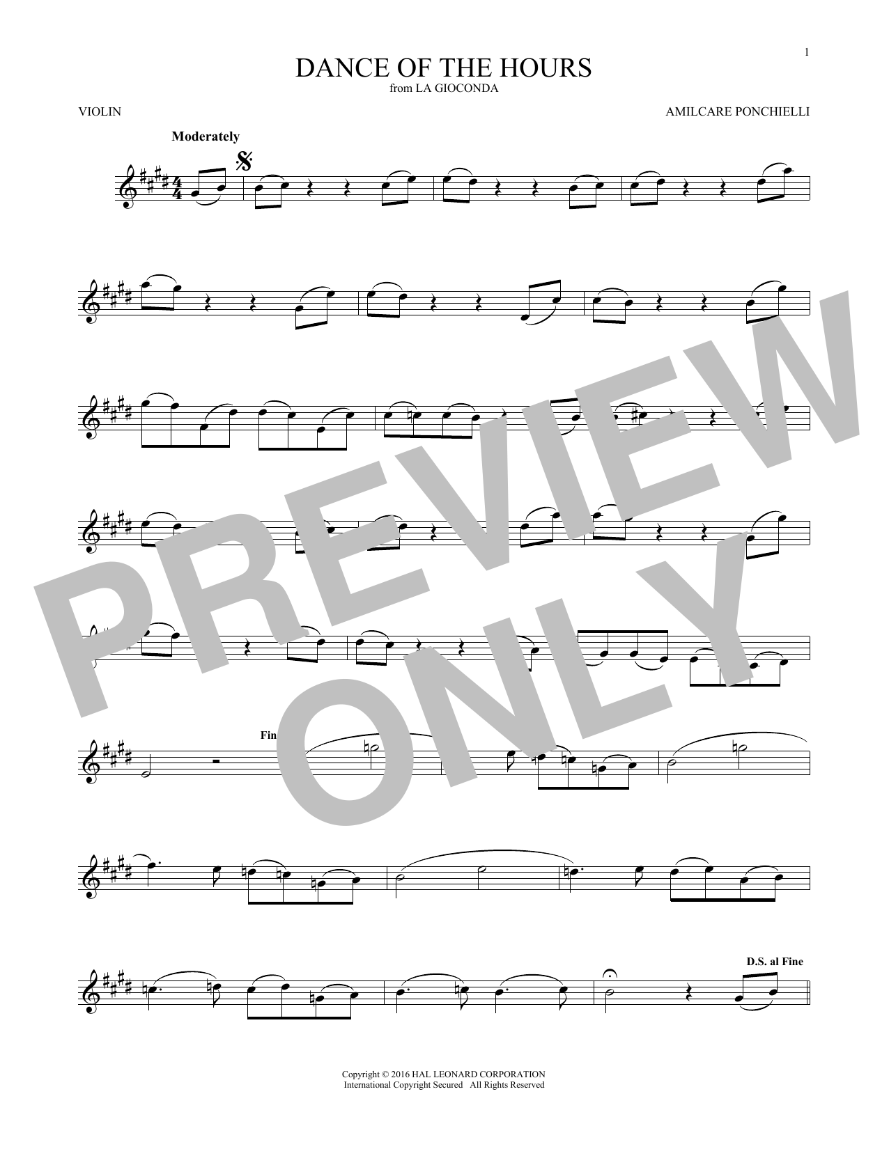 Learn to play A. Ponchielli Dance Of The Hours sheet music for Violin in minutes. A. Ponchielli Dance Of The Hours sheet music notes and chords. Download Printable PDF.