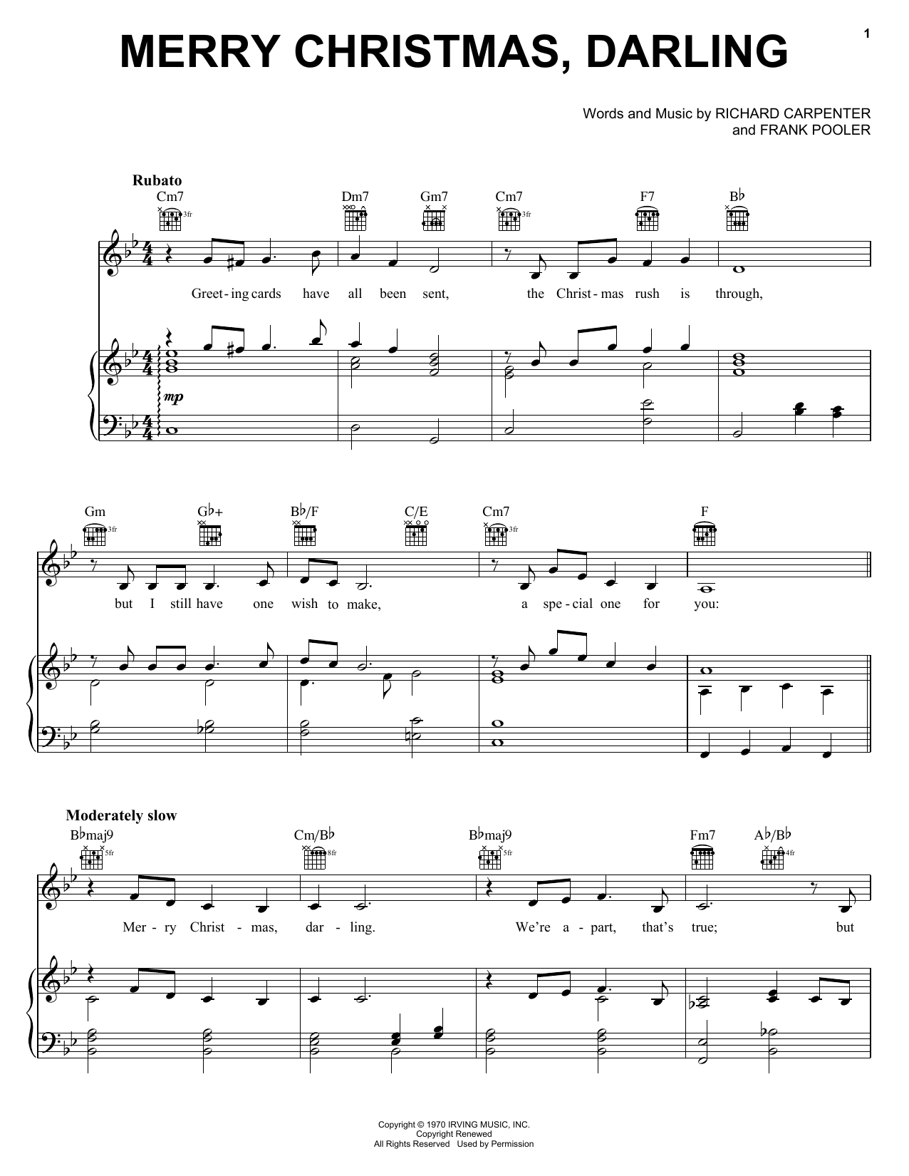 Learn to play Carpenters Merry Christmas, Darling sheet music for Piano, Vocal & Guitar (Right-Hand Melody) in minutes. Carpenters Merry Christmas, Darling sheet music notes and chords. Download Printable PDF.