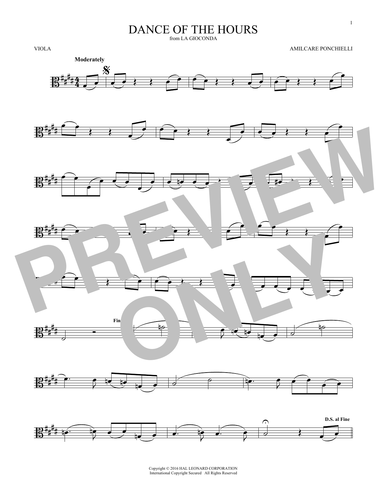 Learn to play A. Ponchielli Dance Of The Hours sheet music for Viola in minutes. A. Ponchielli Dance Of The Hours sheet music notes and chords. Download Printable PDF.