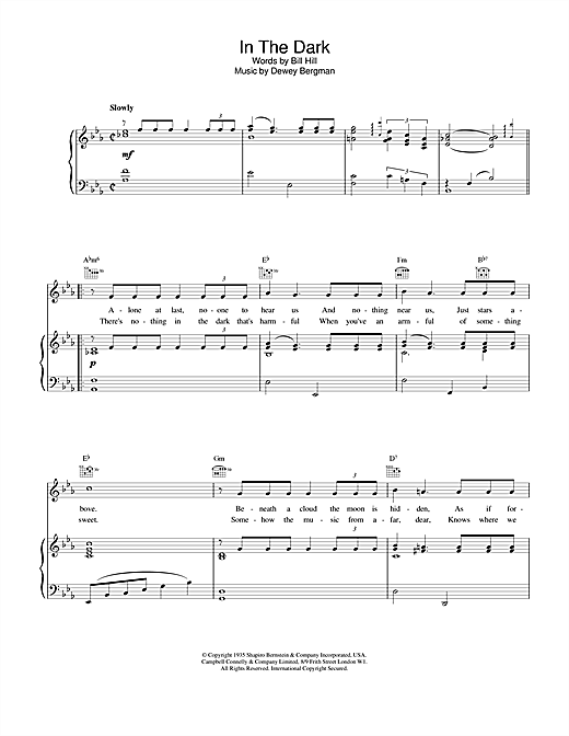 Learn to play Bill Hill In The Dark sheet music for Piano, Vocal & Guitar (Right-Hand Melody) in minutes. Bill Hill In The Dark sheet music notes and chords. Download Printable PDF.