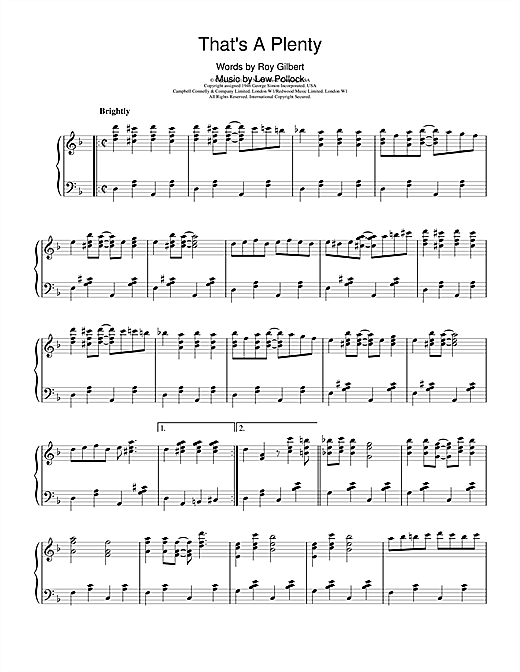 Learn to play Roy Gilbert That's A Plenty sheet music for Piano in minutes. Roy Gilbert That's A Plenty sheet music notes and chords. Download Printable PDF.