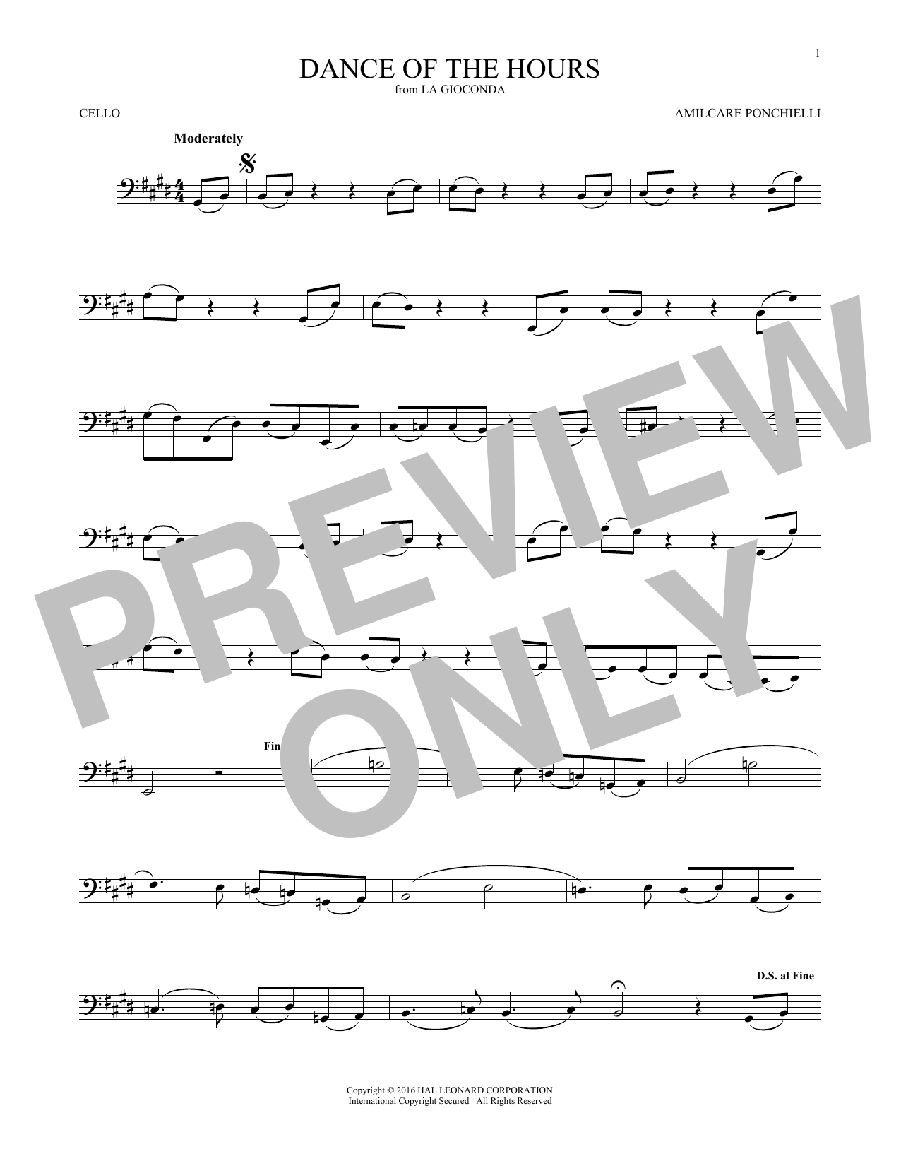 Learn to play A. Ponchielli Dance Of The Hours sheet music for Cello in minutes. A. Ponchielli Dance Of The Hours sheet music notes and chords. Download Printable PDF.
