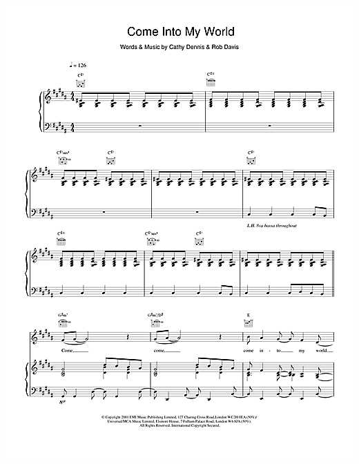 Learn to play Kylie Minogue Come Into My World sheet music for Piano, Vocal & Guitar in minutes. Kylie Minogue Come Into My World sheet music notes and chords. Download Printable PDF.