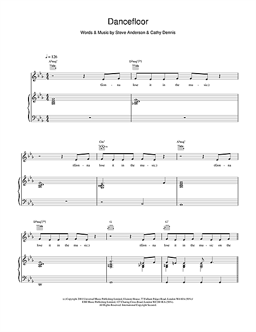 Learn to play Kylie Minogue Dancefloor sheet music for Piano, Vocal & Guitar in minutes. Kylie Minogue Dancefloor sheet music notes and chords. Download Printable PDF.