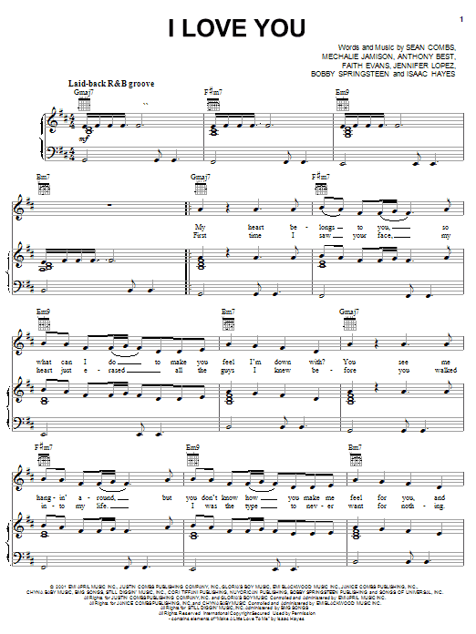 Learn to play Faith Evans I Love You sheet music for Piano, Vocal & Guitar (Right-Hand Melody) in minutes. Faith Evans I Love You sheet music notes and chords. Download Printable PDF.