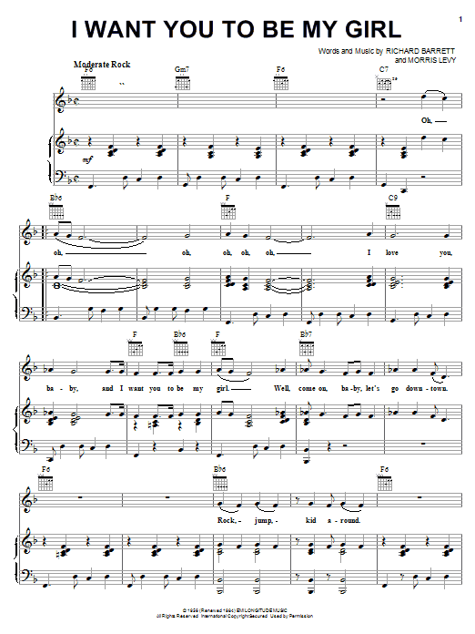 Learn to play Frankie Lymon & The Teenagers I Want You To Be My Girl sheet music for Piano, Vocal & Guitar (Right-Hand Melody) in minutes. Frankie Lymon & The Teenagers I Want You To Be My Girl sheet music notes and chords. Download Printable PDF.