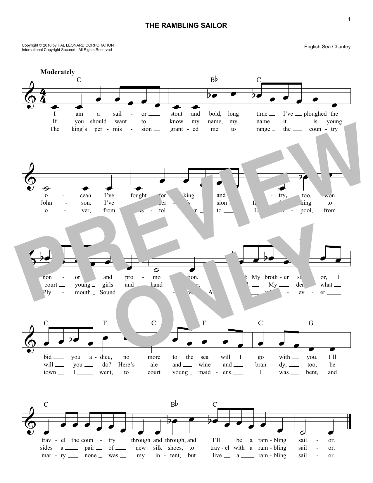 english-sea-chantey-the-rambling-sailor-sheet-music-notes-chords