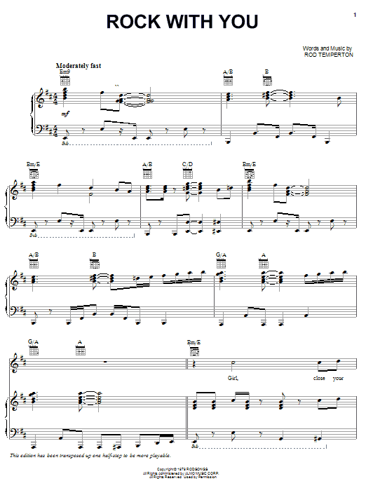 Learn to play Michael Jackson Rock With You sheet music for Piano, Vocal & Guitar (Right-Hand Melody) in minutes. Michael Jackson Rock With You sheet music notes and chords. Download Printable PDF.