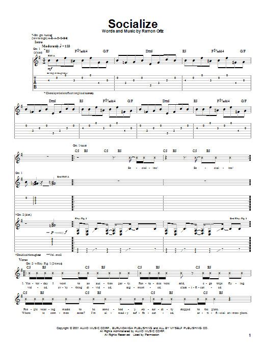 Learn to play Puya Socialize sheet music for Guitar Tab in minutes. Puya Socialize sheet music notes and chords. Download Printable PDF.