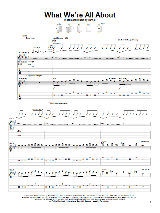 Learn to play Sum 41 What We're All About sheet music for Guitar Tab in minutes. Sum 41 What We're All About sheet music notes and chords. Download Printable PDF.