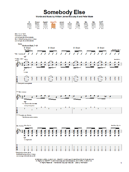 Learn to play Bleu Somebody Else sheet music for Guitar Tab in minutes. Bleu Somebody Else sheet music notes and chords. Download Printable PDF.
