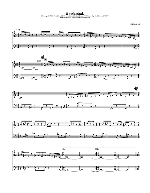 Learn to play Bill Bruford Beelzebub sheet music for Ensemble in minutes. Bill Bruford Beelzebub sheet music notes and chords. Download Printable PDF.