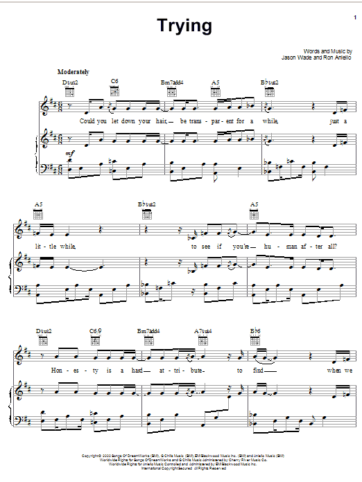 Learn to play Lifehouse Trying sheet music for Piano, Vocal & Guitar (Right-Hand Melody) in minutes. Lifehouse Trying sheet music notes and chords. Download Printable PDF.