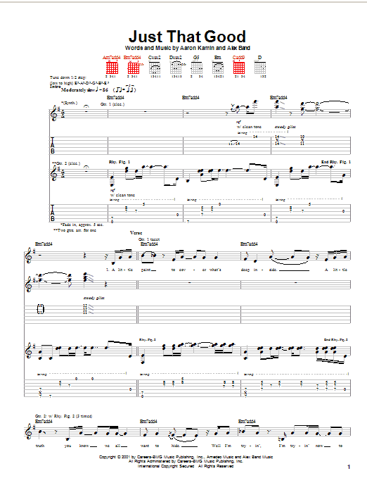 Learn to play The Calling Just That Good sheet music for Guitar Tab in minutes. The Calling Just That Good sheet music notes and chords. Download Printable PDF.