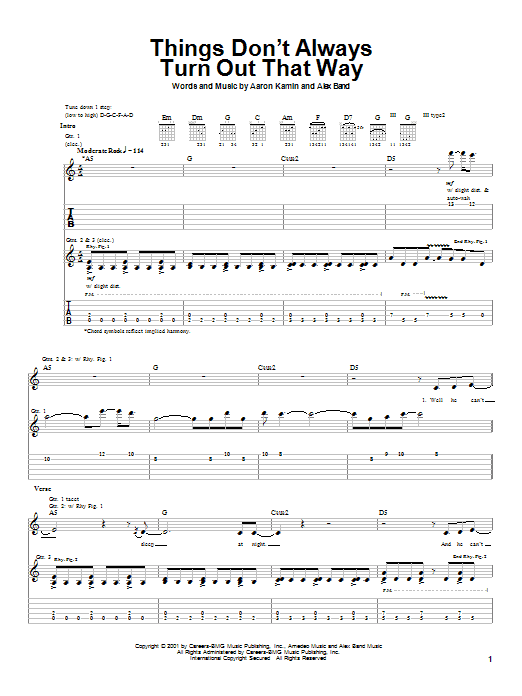 Learn to play The Calling Things Don't Always Turn Out That Way sheet music for Guitar Tab in minutes. The Calling Things Don't Always Turn Out That Way sheet music notes and chords. Download Printable PDF.