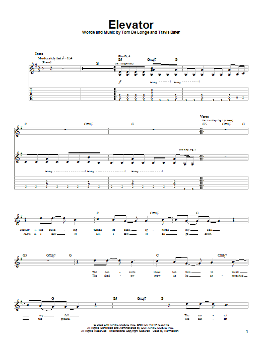 Learn to play Box Car Racer Elevator sheet music for Guitar Tab in minutes. Box Car Racer Elevator sheet music notes and chords. Download Printable PDF.