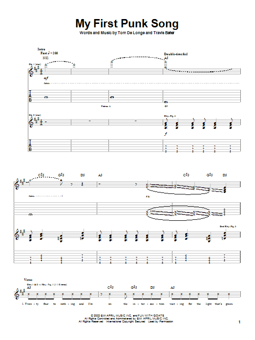 Learn to play Box Car Racer My First Punk Song sheet music for Guitar Tab in minutes. Box Car Racer My First Punk Song sheet music notes and chords. Download Printable PDF.