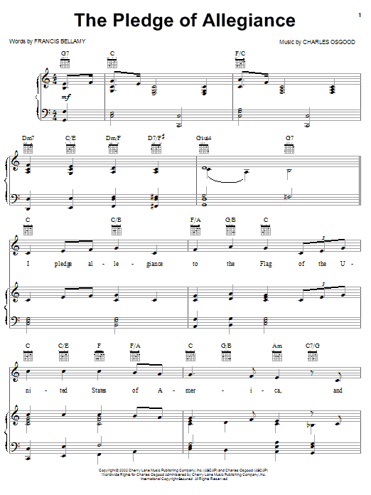 Learn to play Charles Osgood The Pledge Of Allegiance sheet music for Piano, Vocal & Guitar (Right-Hand Melody) in minutes. Charles Osgood The Pledge Of Allegiance sheet music notes and chords. Download Printable PDF.