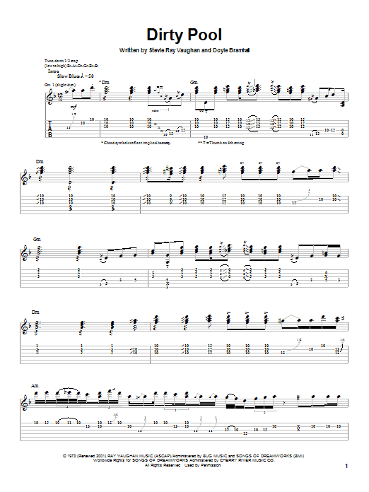 Learn to play Stevie Ray Vaughan Dirty Pool sheet music for Guitar Tab in minutes. Stevie Ray Vaughan Dirty Pool sheet music notes and chords. Download Printable PDF.