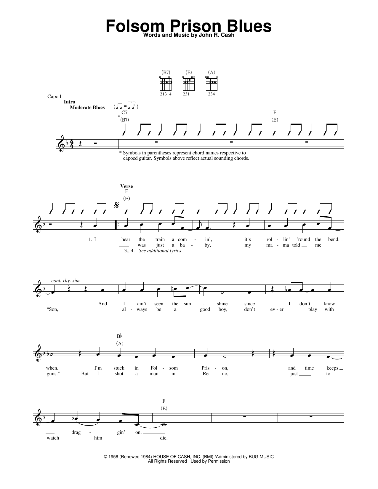 Learn to play Johnny Cash Folsom Prison Blues sheet music for Guitar with strumming patterns in minutes. Johnny Cash Folsom Prison Blues sheet music notes and chords. Download Printable PDF.