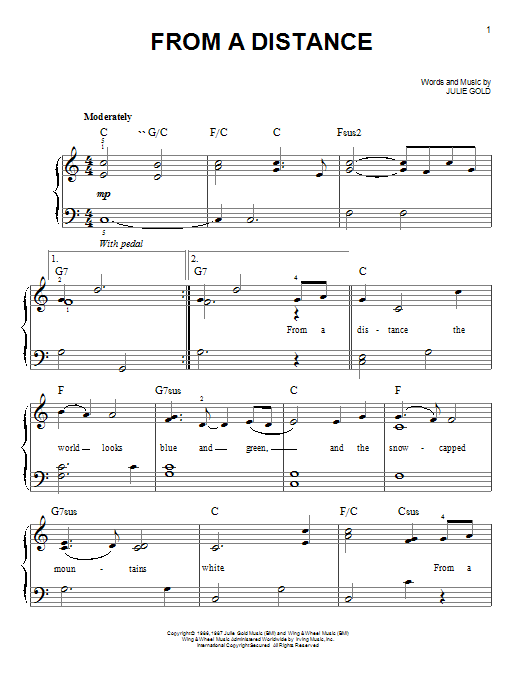 Learn to play Bette Midler From A Distance sheet music for Easy Piano in minutes. Bette Midler From A Distance sheet music notes and chords. Download Printable PDF.