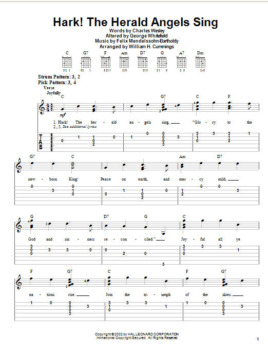 Learn to play Charles Wesley Hark! The Herald Angels Sing sheet music for Easy Guitar Tab in minutes. Charles Wesley Hark! The Herald Angels Sing sheet music notes and chords. Download Printable PDF.