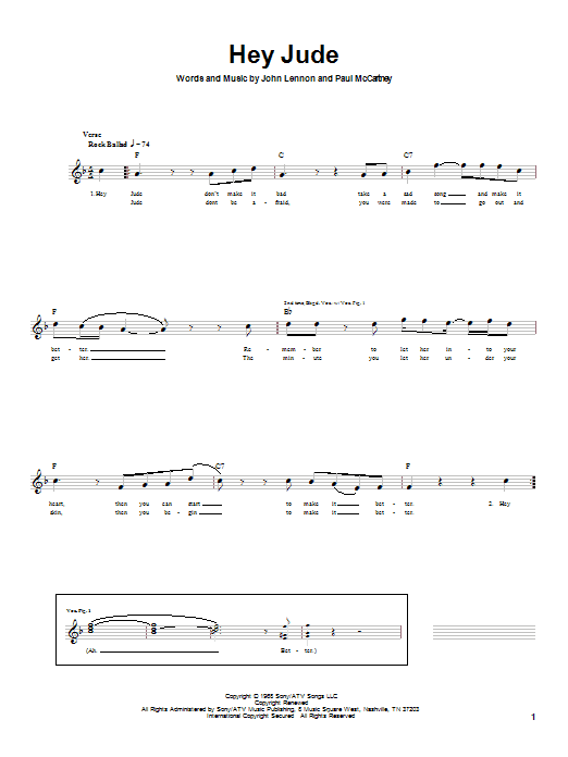 Learn to play The Beatles Hey Jude sheet music for Bass Guitar Tab in minutes. The Beatles Hey Jude sheet music notes and chords. Download Printable PDF.