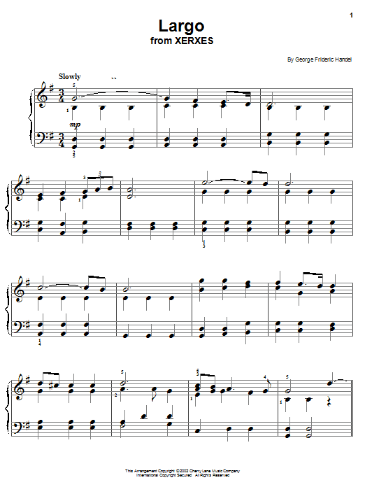 Learn to play George Frideric Handel Largo (from Xerxes) sheet music for Easy Piano in minutes. George Frideric Handel Largo (from Xerxes) sheet music notes and chords. Download Printable PDF.