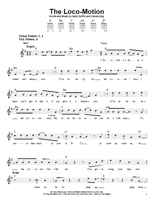 Learn to play Grand Funk Railroad The Loco-Motion sheet music for Easy Guitar in minutes. Grand Funk Railroad The Loco-Motion sheet music notes and chords. Download Printable PDF.