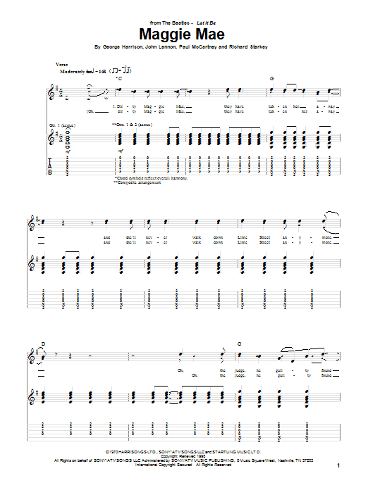 Learn to play The Beatles Maggie Mae sheet music for Guitar Tab in minutes. The Beatles Maggie Mae sheet music notes and chords. Download Printable PDF.