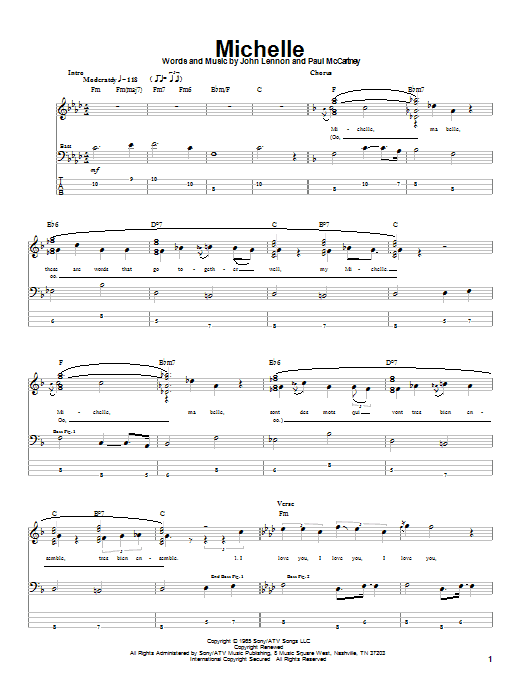 Learn to play The Beatles Michelle sheet music for Bass Guitar Tab in minutes. The Beatles Michelle sheet music notes and chords. Download Printable PDF.