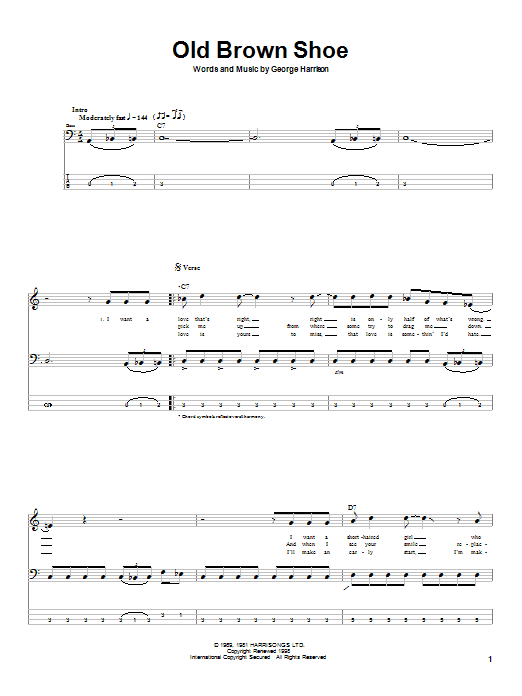 Learn to play The Beatles Old Brown Shoe sheet music for Bass Guitar Tab in minutes. The Beatles Old Brown Shoe sheet music notes and chords. Download Printable PDF.