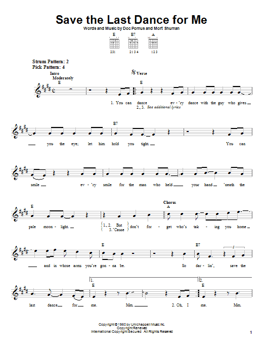 Learn to play The Drifters Save The Last Dance For Me sheet music for Easy Guitar in minutes. The Drifters Save The Last Dance For Me sheet music notes and chords. Download Printable PDF.