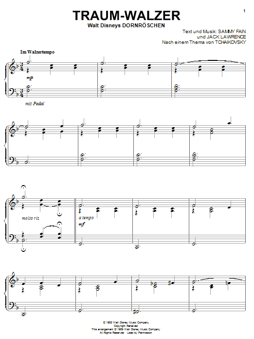 Learn to play Sammy Fain Traum-Walzer (Once Upon A Dream) sheet music for Piano in minutes. Sammy Fain Traum-Walzer (Once Upon A Dream) sheet music notes and chords. Download Printable PDF.