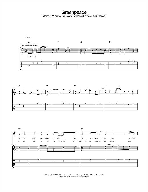 Learn to play James Greenpeace sheet music for Guitar Tab in minutes. James Greenpeace sheet music notes and chords. Download Printable PDF.