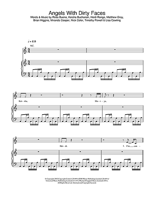 Learn to play Sugababes Angels With Dirty Faces sheet music for Piano, Vocal & Guitar in minutes. Sugababes Angels With Dirty Faces sheet music notes and chords. Download Printable PDF.