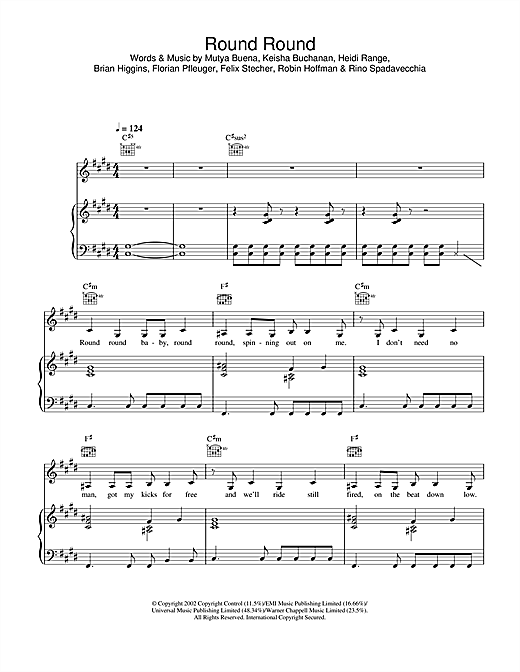 Learn to play Sugababes Round Round sheet music for Piano, Vocal & Guitar in minutes. Sugababes Round Round sheet music notes and chords. Download Printable PDF.
