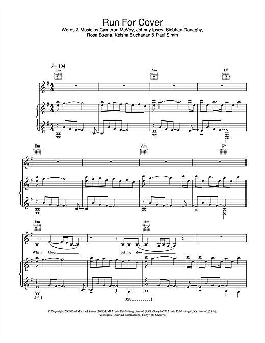 Learn to play Sugababes Run For Cover sheet music for Piano, Vocal & Guitar in minutes. Sugababes Run For Cover sheet music notes and chords. Download Printable PDF.