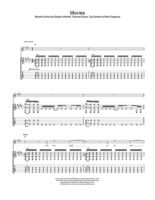 Learn to play Alien Ant Farm Movies sheet music for Guitar Tab in minutes. Alien Ant Farm Movies sheet music notes and chords. Download Printable PDF.