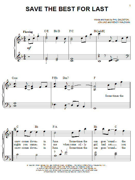 Learn to play Vanessa Williams Save The Best For Last sheet music for Easy Piano in minutes. Vanessa Williams Save The Best For Last sheet music notes and chords. Download Printable PDF.
