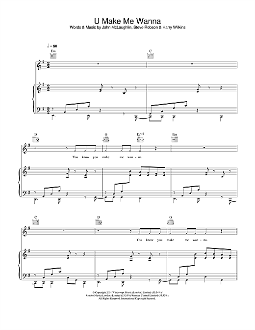 Learn to play Blue U Make Me Wanna sheet music for Piano, Vocal & Guitar in minutes. Blue U Make Me Wanna sheet music notes and chords. Download Printable PDF.